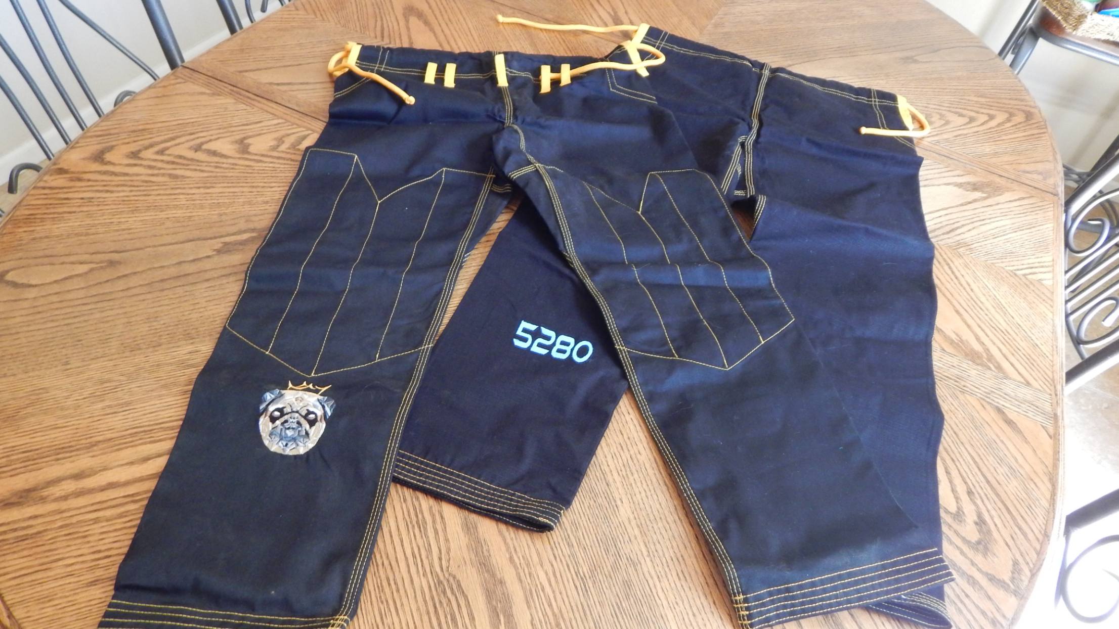 Men's Durable Navy Gi Pants with 5280 Embroidery for 2018 - Image 2